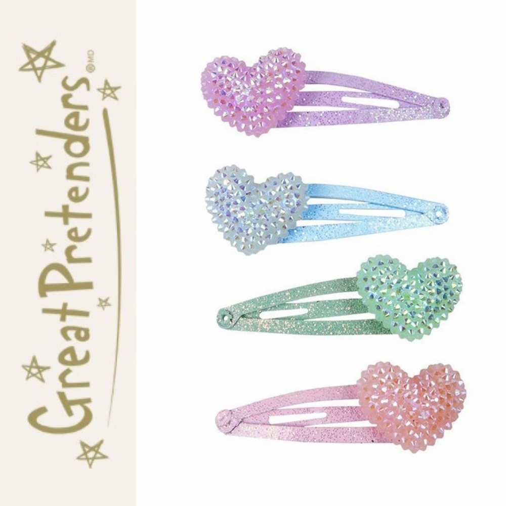 Sparkle Heart Bobble Hair Clips